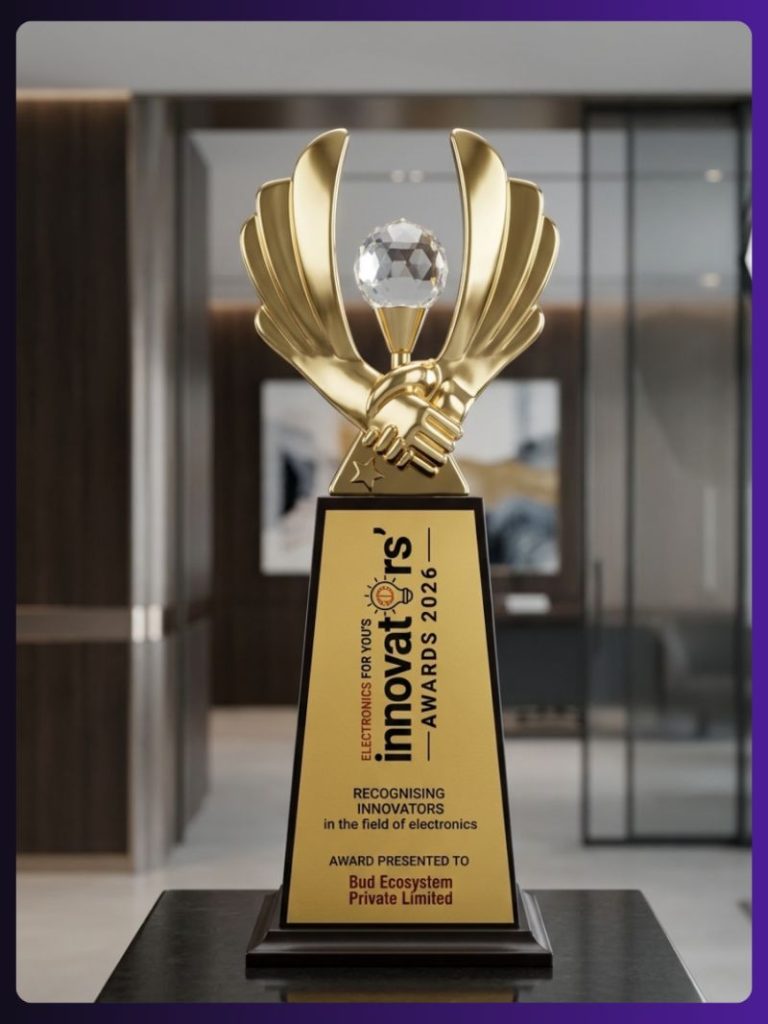 Bud Ecosystem representatives accept the EFY R&D Award for AI
