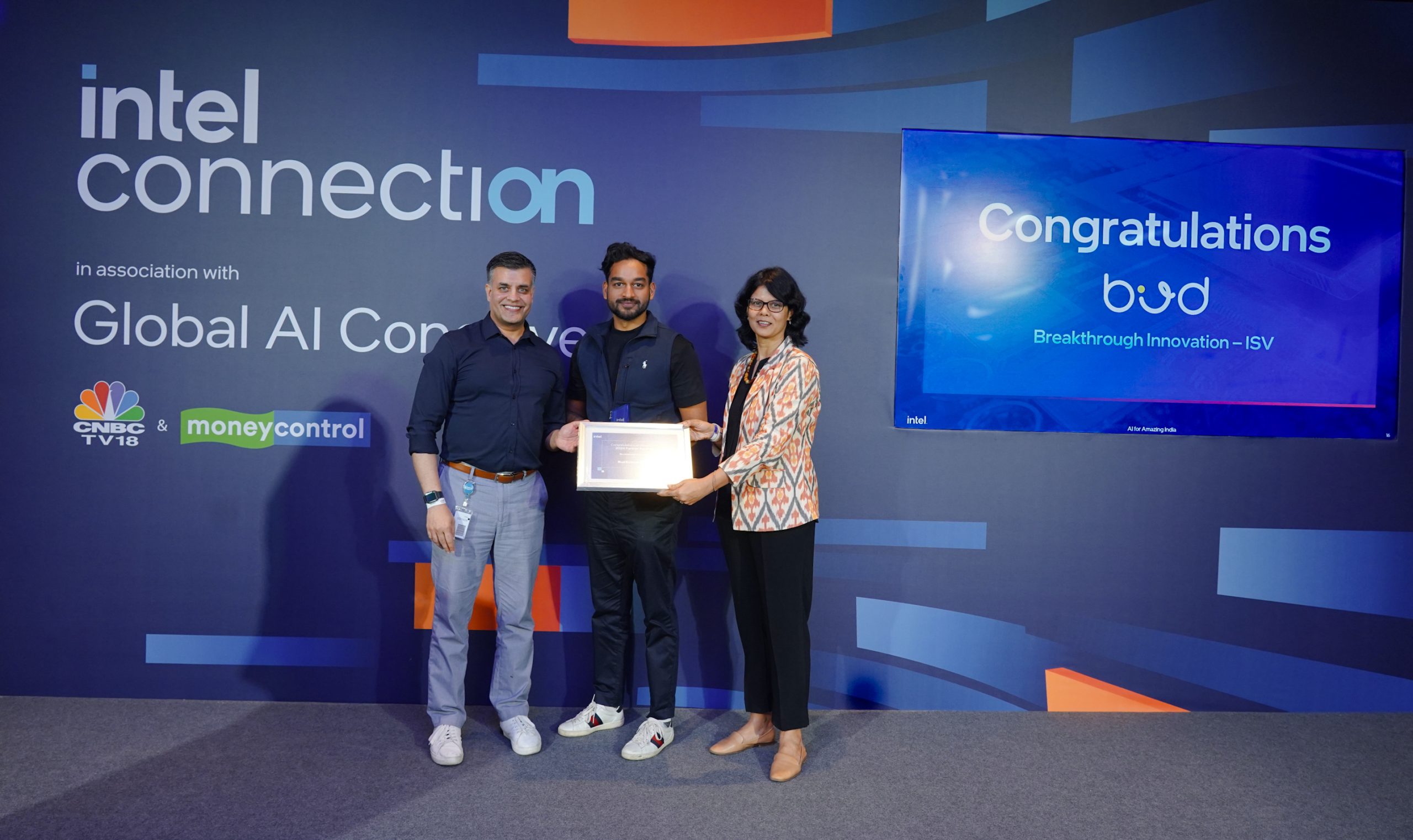 Bud Ecosystem receiving the Intel Partner Award for Breakthrough Innovation